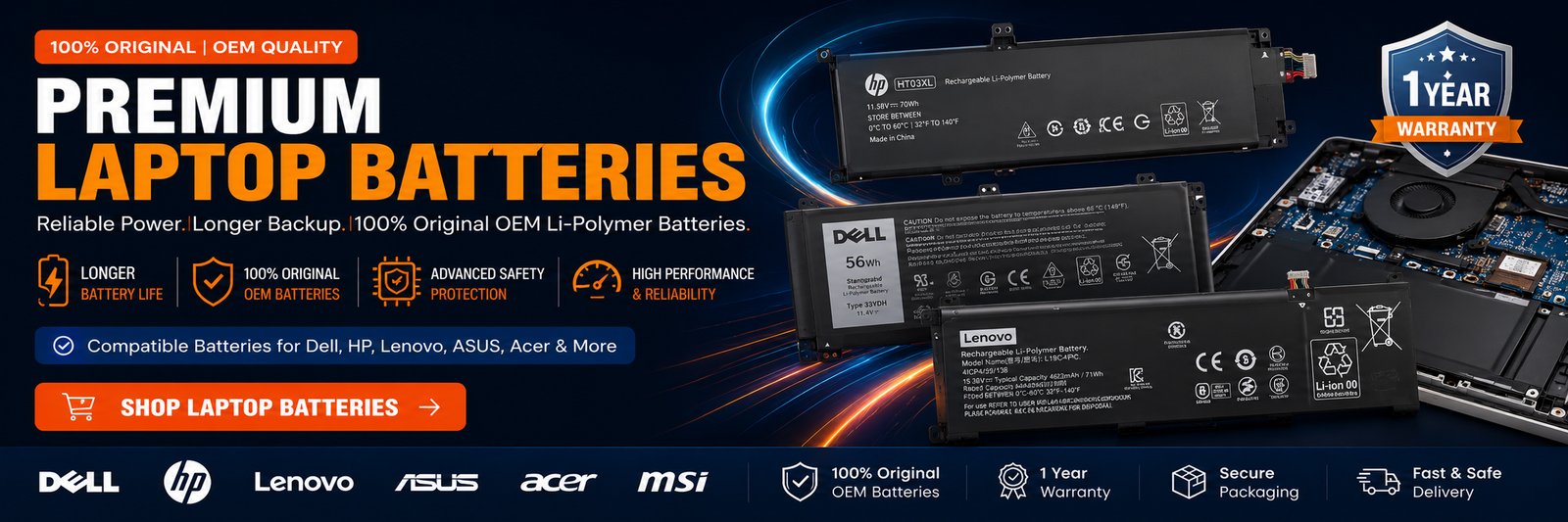 Laptop Batteries Banner - Home