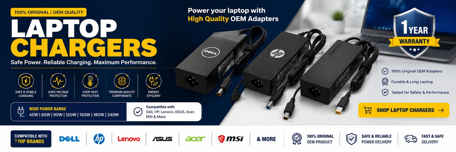 Laptop Chargers Banner - Home