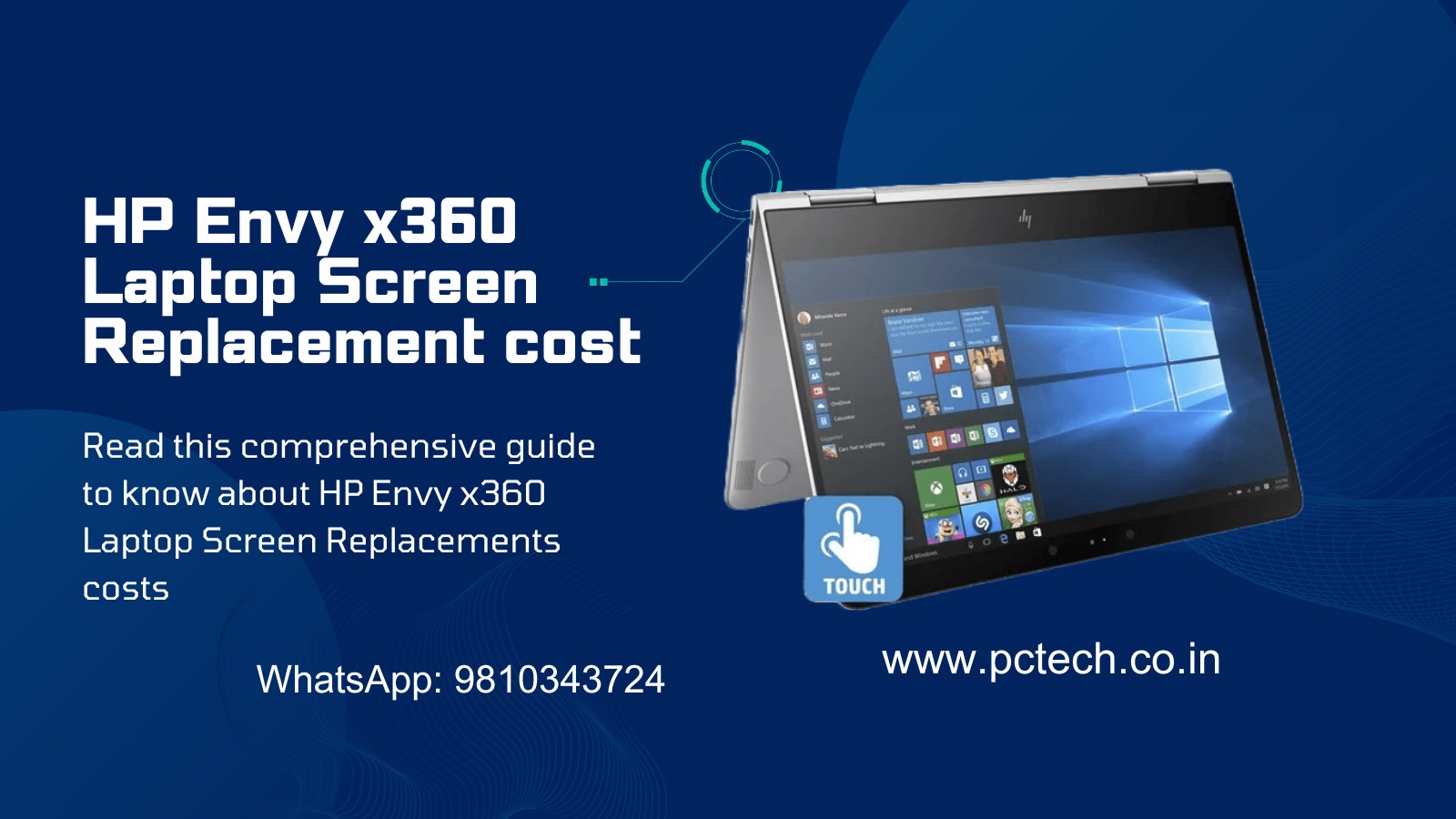 What is HP Envy x360 Laptop Screen Replacement Cost in India?