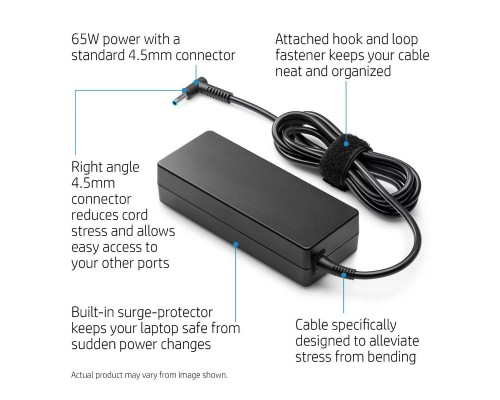 HP Original 65W 4.5mm Pin 19.5V 3.33A Laptop AC Power Adapter Charger 