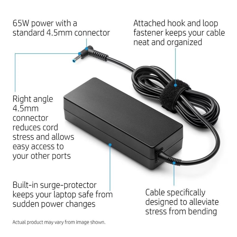 HP Original 65W 4.5mm Pin 19.5V 3.33A Laptop AC Power Adapter Charger 