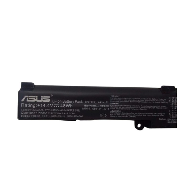 Asus A41N1611 48Wh 14.4V Standard Rechargeable Li-ion OEM Original Laptop Battery Asus A41N1611 48Wh 14.4V Standard Rechargeable Li-ion OEM Original Laptop Battery