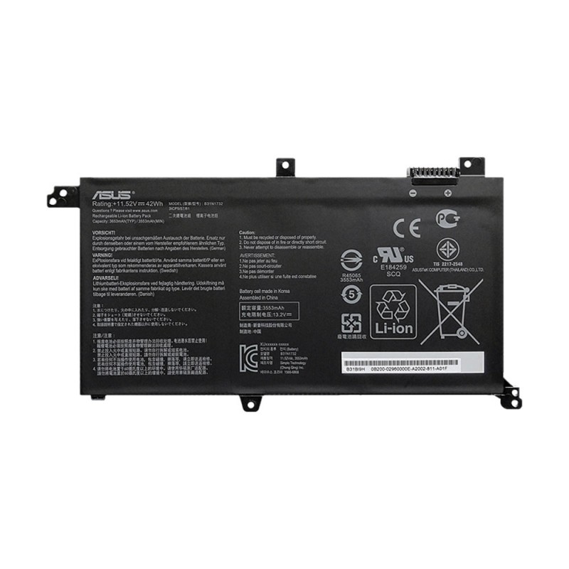 Asus B31N1732 42Wh 11.52V Standard Rechargeable Li-ion OEM Original Laptop Battery Asus B31N1732 42Wh 11.52V Standard Rechargeable Li-ion OEM Original Laptop Battery