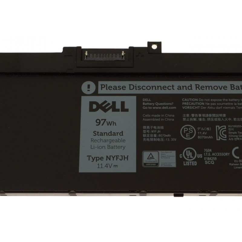Dell NYFJH 97Wh 11.4V 6-Cell Li-ion Original Laptop Battery 
