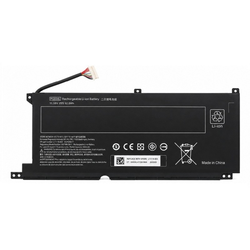 HP Pavilion Gaming 16-a0022TX 52.5Wh 11.55V Rechargeable Li-ion OEM Laptop Battery - PG03XL HP Pavilion Gaming 16-a0022TX 52.5Wh 11.55V Rechargeable Li-ion OEM Laptop Battery - PG03XL