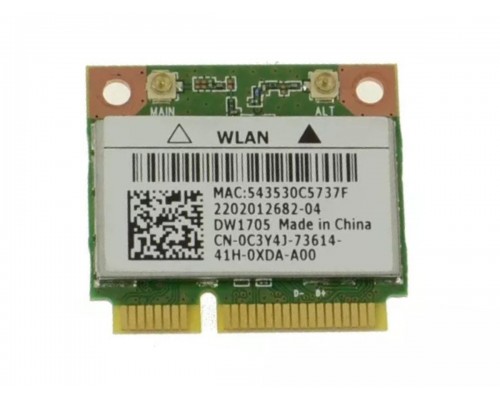 Dell Dual Band Wireless DW1705 WLAN 802.11 b/g/n + Bluetooth 4.0 Half-Height Mini-PCI Express Card