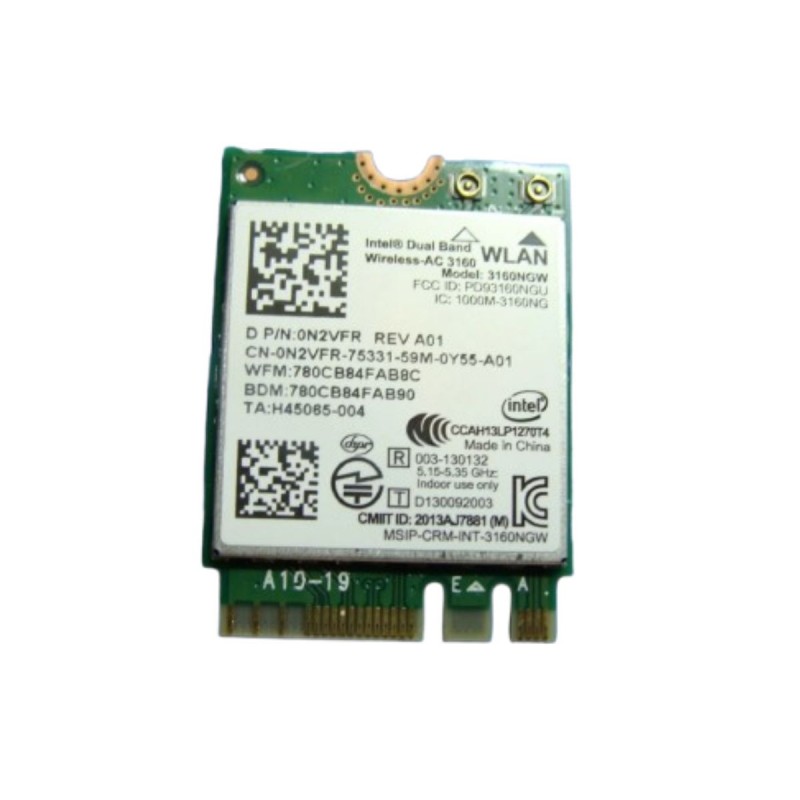 Intel Dual Band Wireless-AC 3160 WLAN WiFi 802.11 ac/a/b/g/n + Bluetooth 4.0 M.2 Card Intel Dual Band Wireless-AC 3160 WLAN WiFi 802.11 ac/a/b/g/n + Bluetooth 4.0 M.2 Card